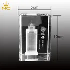 Corporate Gifts Custom Glass Cube Block 3D Laser Crystal Souvenir For Company Corporate Gifts