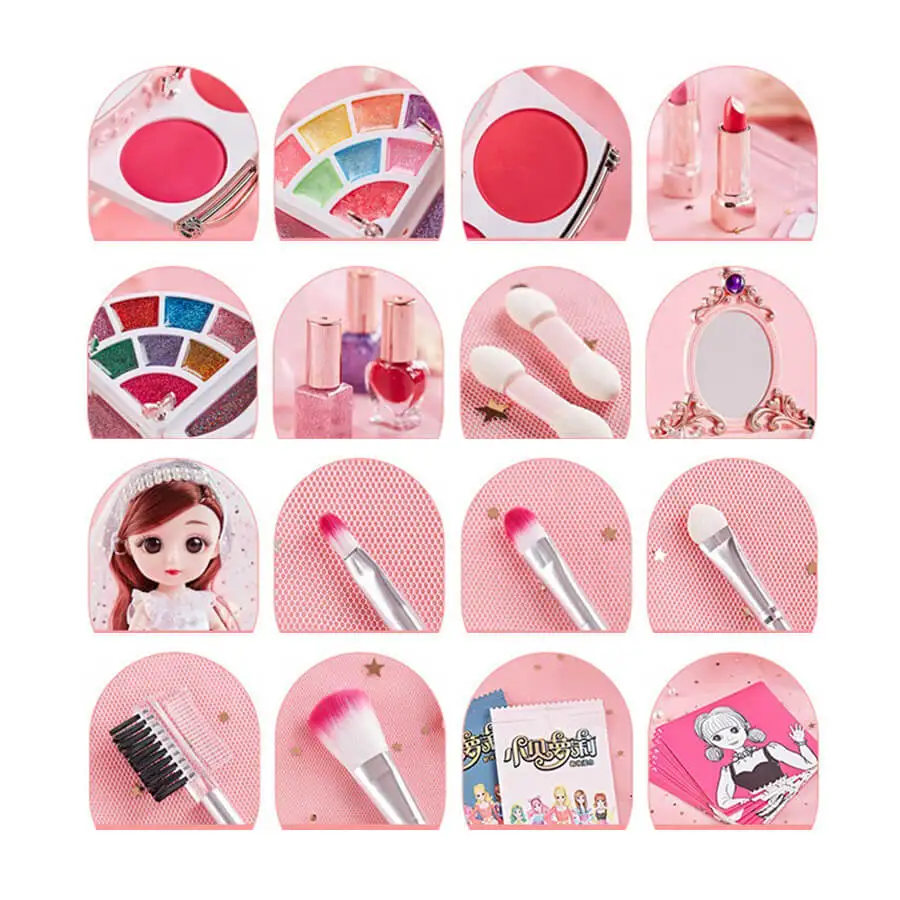 Fashion Washable Children's Cosmetics Toy Beauty Play Set Make Up Table Set for Girls Gift