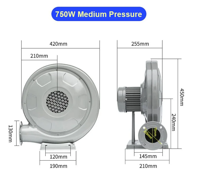 Centrifugal Air Fan, 750W, 220V, 50Hz - detail 6
