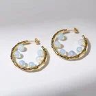 Oval Big Oval Earrings Hot Saleing French Retro Opal Oval Big Earrings For Woman
