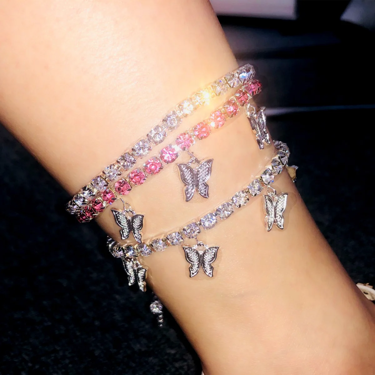 butterfly anklet diamond