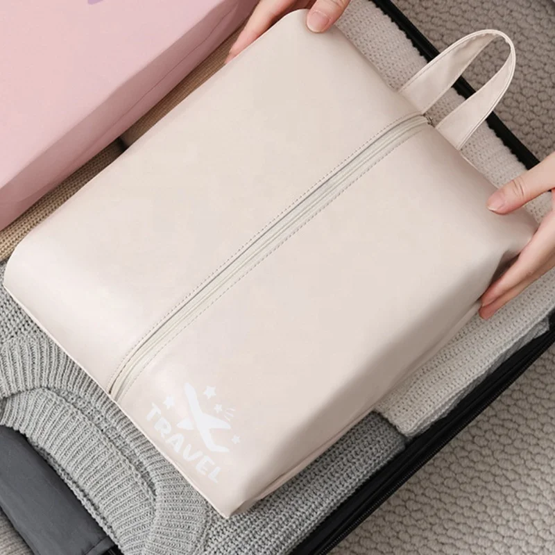 2024 Latest Fashion Travel Shoe Organizer Bag Handle Design Portable Fabric Shoe Bag Underwear Cosmetic Bag