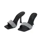 Heels Factory Hot Sale Sexy Women Summer Outdoor Sandal Black Extreme High Heels