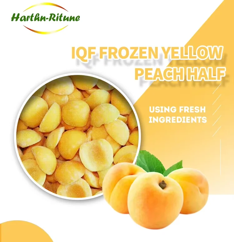 Hot Sell IQF Frozen Yellow Peach Half Slices Dices High Quality Sweet Yellow Peach factory