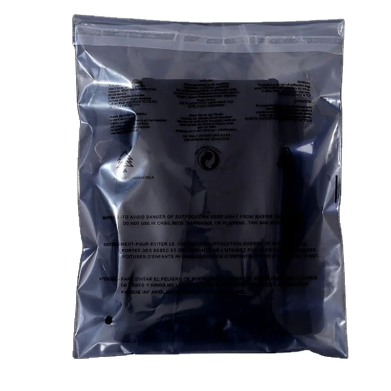 PE Warning Message Self Adhesive Bag Clothes Packaging Transparent Self Sealing Soft Plastic Bag Manufacturer Direct Sales Spot