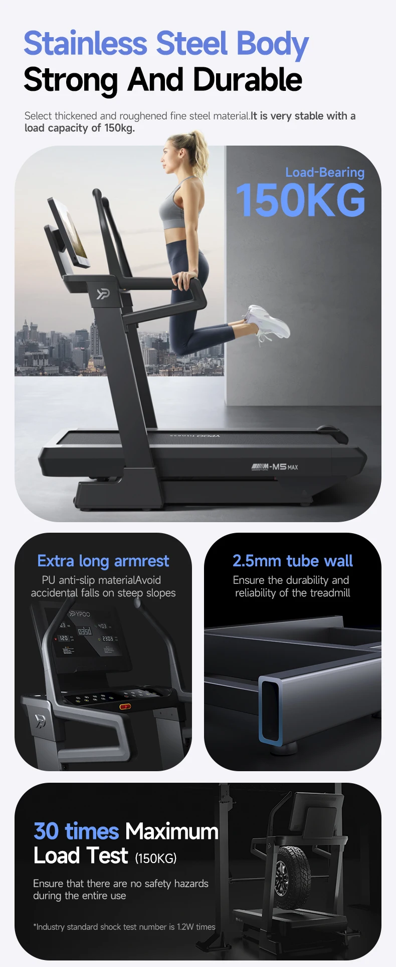 YPOO New OEM&ODM Manufacture Treadmill Home Semi Commercial CE ROHS Approved R Home Motorized Treadmills with App