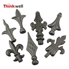 Gate Fence Spears Wholesale Antique Modern Wrought Iron Decorative Ornaments Front Gate Fencing Pieces Spear Point