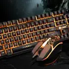 7 Colorful Backlit Wired Keyboard And Mouse Set Gaming Mechanical Keyboard 104 Keys Keyboard
