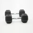 Gym Equipment 2021 High Quality Hex Rubber Coated Dumbbell Gym Hex Dumbbell Fitness Equipment Sets