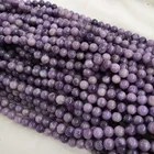 Round Beads Purple Lepidolite Round Loose Crystal Healing Stone Beads For Loose Beads Jewelry Making