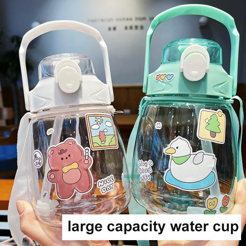 2022 Amazon Hot Sale Plastic Reusable Drinking Cup Children'S Cute Straw Cup Plastic Kids Water Bottle