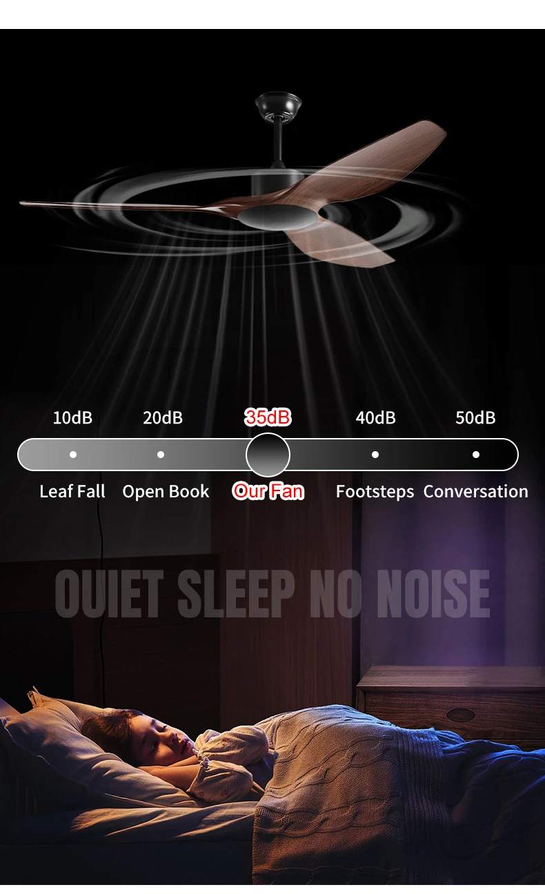 product factory direct white ceiling fans without lights and remote reversible no light bldc motor abs blades for bedroom living room-4