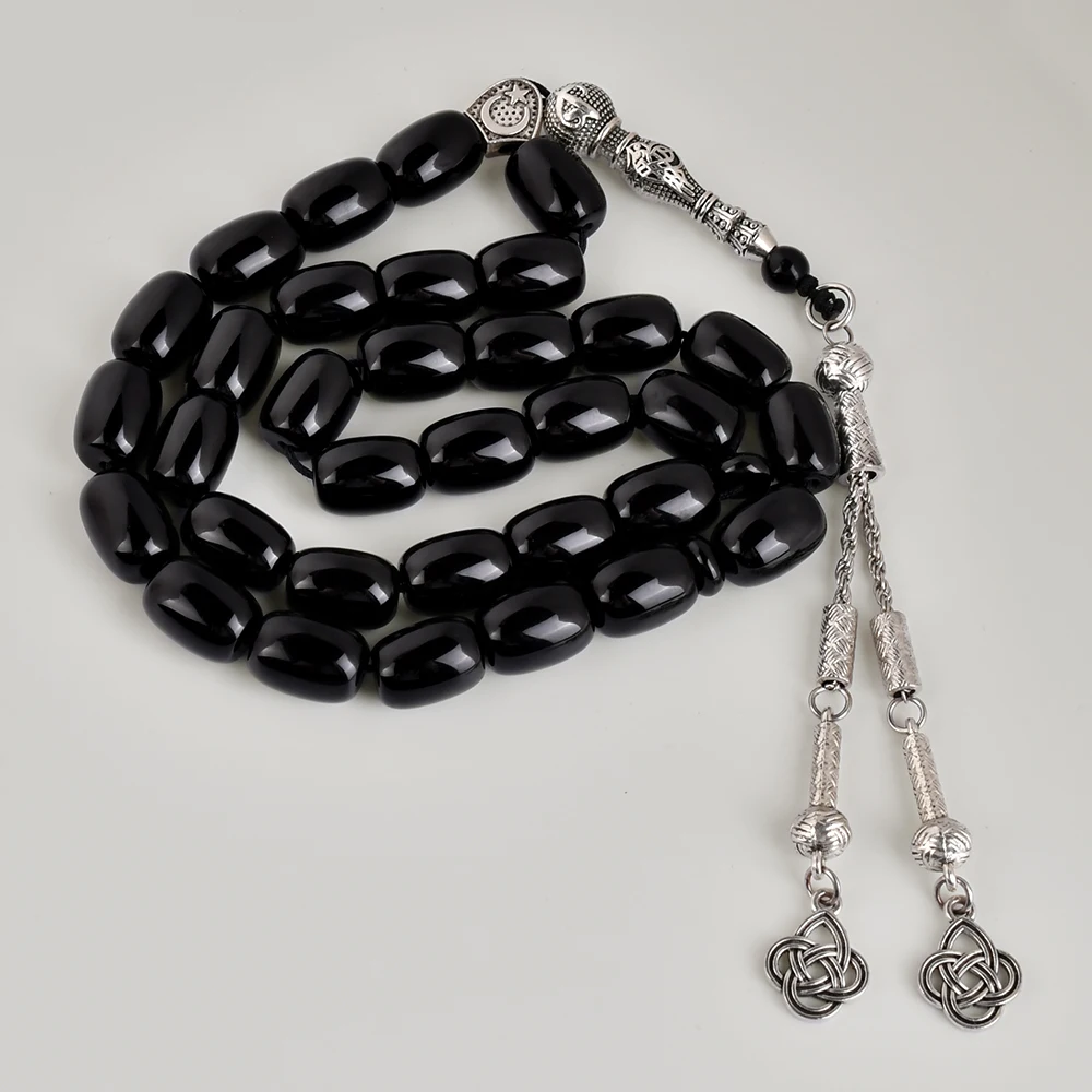 YS305 Islamic Wholesale Turkish Tesbih Tasbeeh Gift Rosary Accessories Minaret 10mm Black Muslim Prayer Beads Tasbih