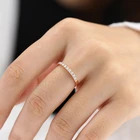 Eternity 14k Gold Ring Single Row Micro Pave Round Moissanite Ring Gold Wedding Half Eternity Band