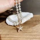 Pearl Pendant New Fashion Baroque Pearl Full-drilled Starfish Charm Pendant Necklace