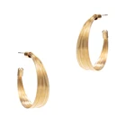 Hoop Earring Classic Design Fashion New Metal Wire Hoop Earring For Women Gold Plated