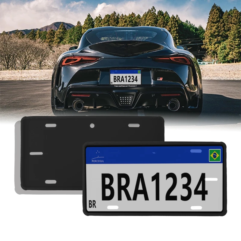 Silicone License Plate Holder Mounting Hardware Screws Caps License Plate Frames factory