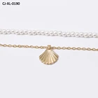 Necklace Personalized Scallop Handmade Beaded Temperament Pearl Shell Double Layer Set Necklace