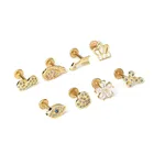 Earrings Flower New Multi Style Earrings Shining Heart Shaped Flower Inlaid Diamond Stud Earrings