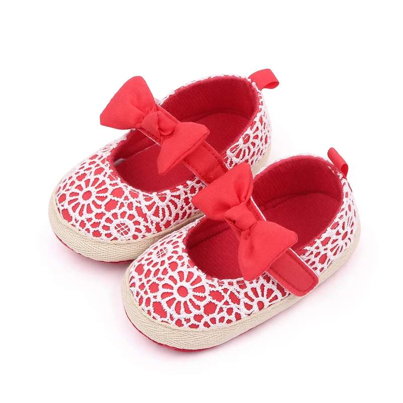 Spring and Autumn Bow Soft Soled Princess Baby Toddler Shoes for Girls factory