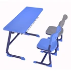 School Desk Chair Plastic School Study Classroom Colorful Durable Two-seat Students Desk And Chair