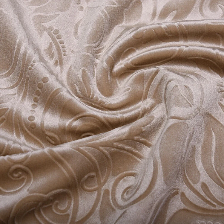 New Design Polyester Printing Golden Embossing Velvet Fabric