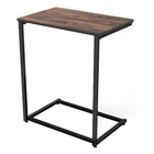 Table Reclaimed Wood Look Finish Steel Snack Side End Table