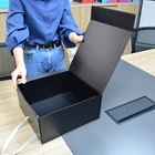 Box Hat Box Custom Logo Collapsible Rigid Cardboard Hat Handbags Shoe Gift Folding Box With Magnetic Closure And Ribbon