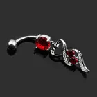 Navel Rings Dangle BER-790WH Vintage Navel Rings Women's Body Piercing Jewelry Belly Rings Dangle Stone