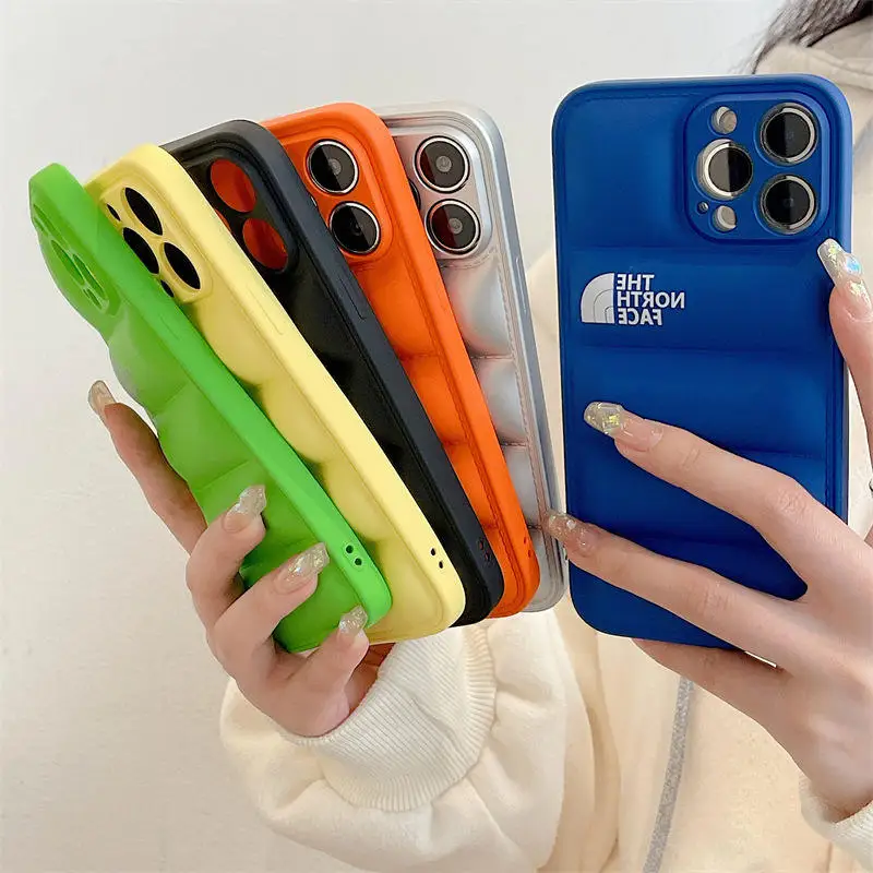 Fashion Brand Cotton Down Jacket Silicone Mobile Phone Cases Puffer