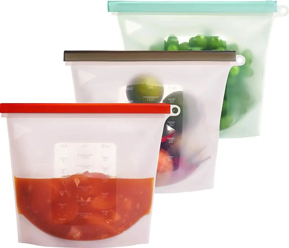 USSE Toxin-free Air-tight Reusable Silicone Storage Food Bags