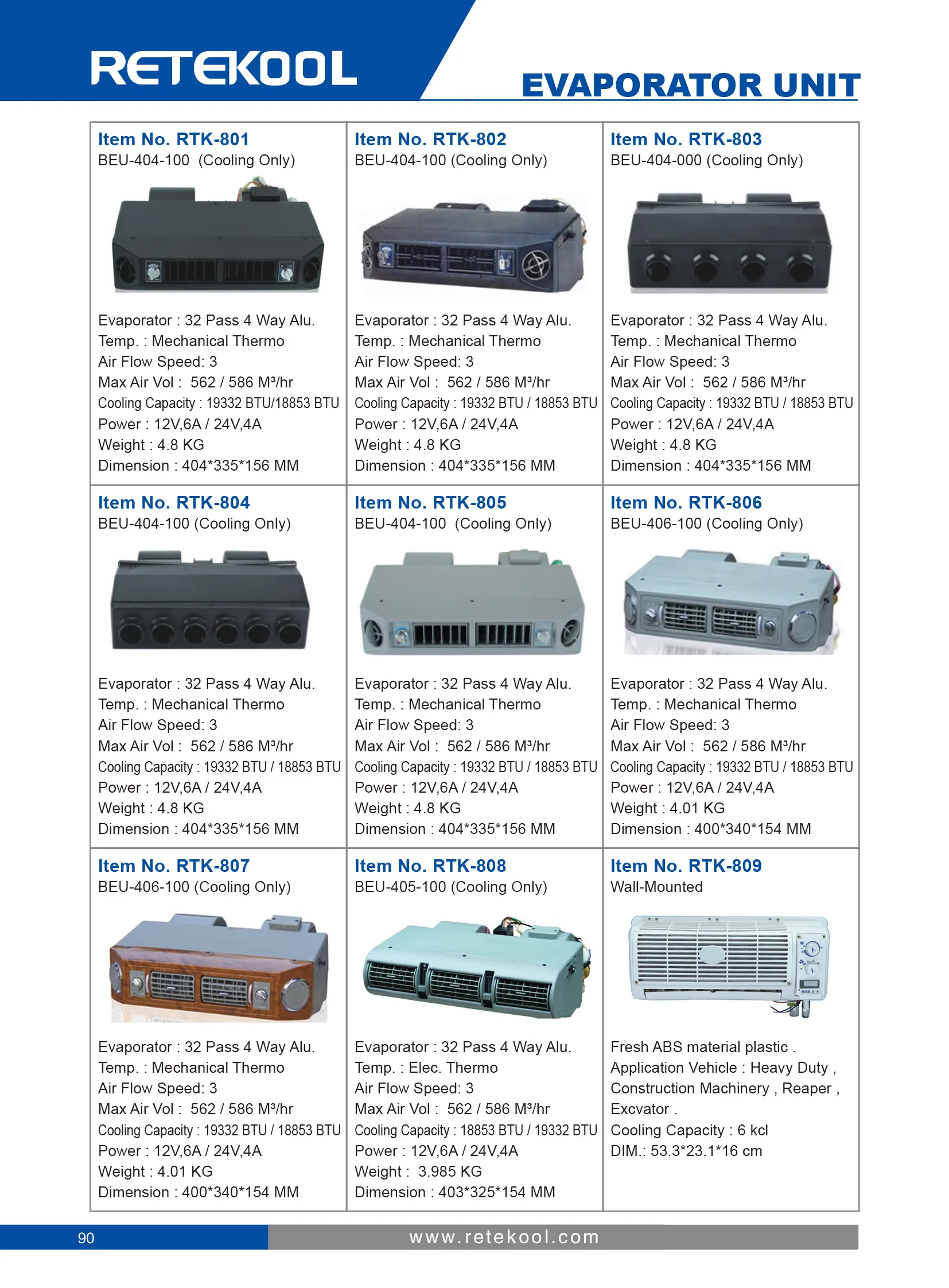 Cooling Only Auto Evaporator, BEU-848L-100, 12v, 3 - detail 4
