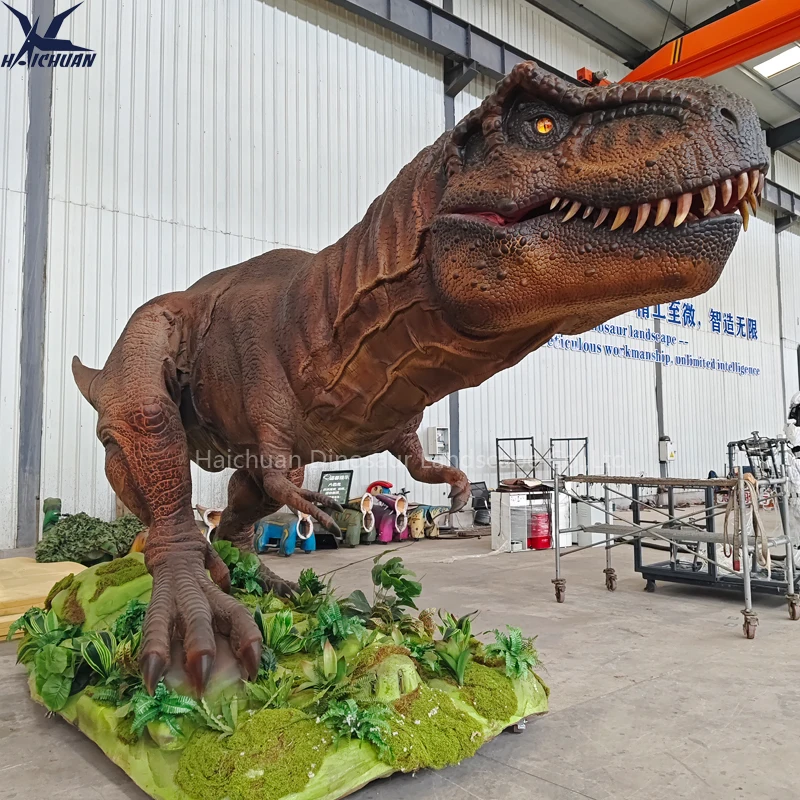 product manufacturer haichuan t rex animatronico dinosaurio servo motor with motionssounds for airport trampoline playing theme park-1