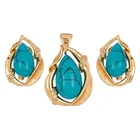 Gem Gold Plated Custom Gem Stone Pendant With Turquoise