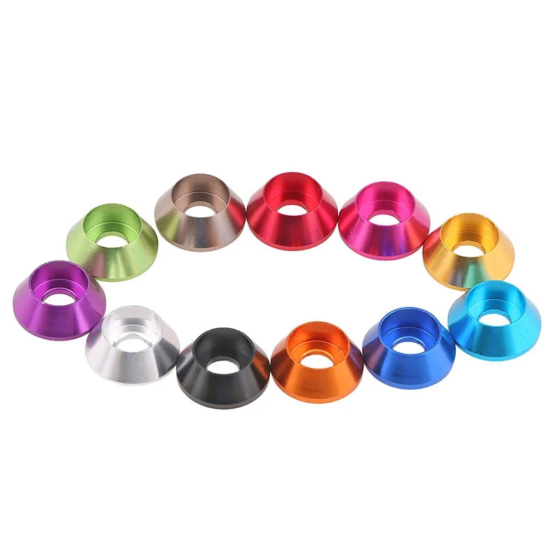 Washer Aluminum M6 Countersunk Anodize Finishing Colorful Multicolor Gasket New 