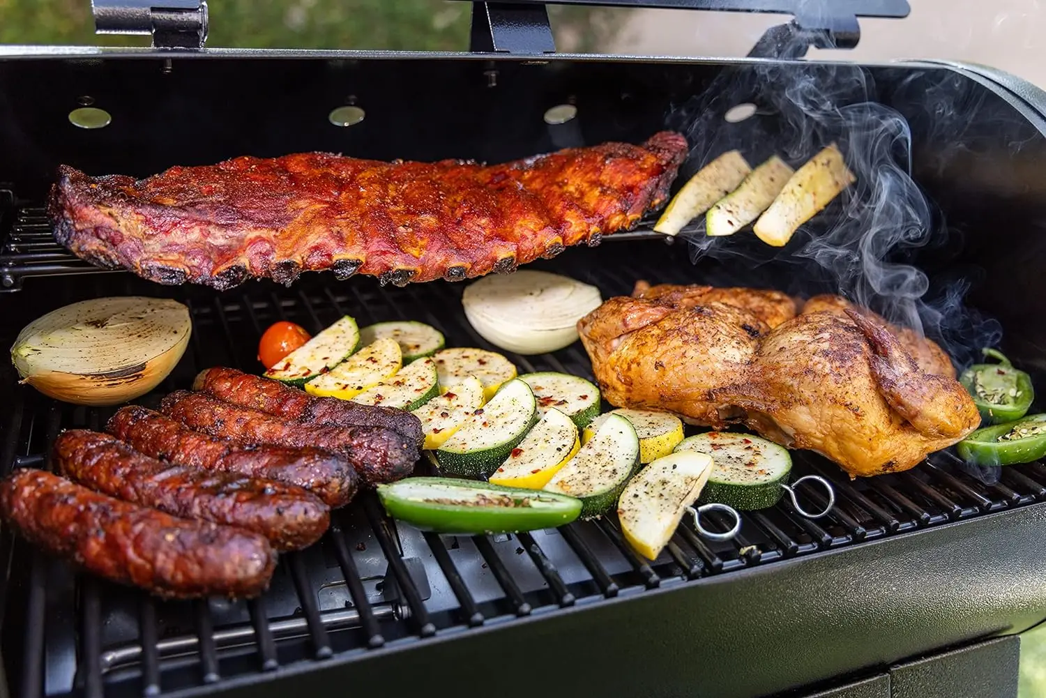 Black Wood Pellet Grill Smoker With Electric Digital Controls for BBQ