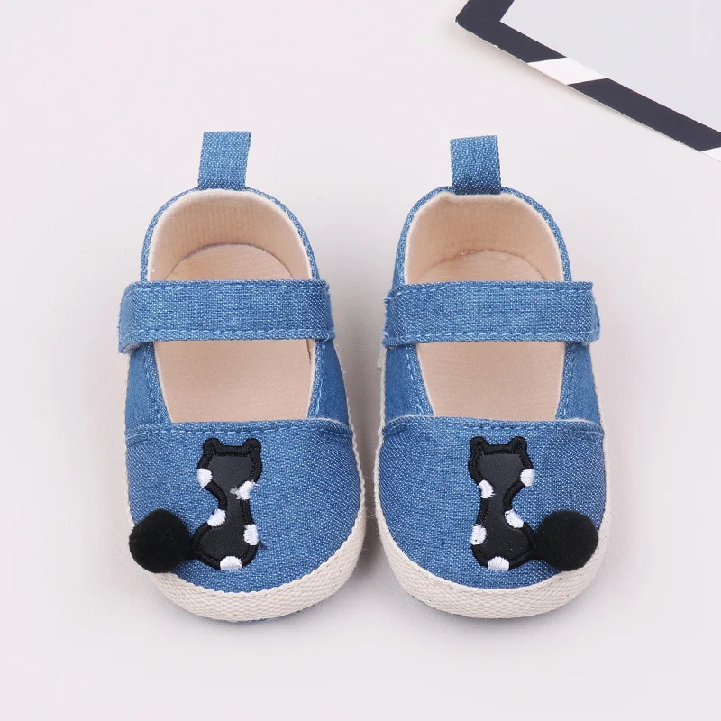 Spring Autumn Summer Denim Material Soft Sole Newborn Infant Baby Girl Shoes 2024 details