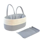 High Diaper Baby Diaper Basket High Repurchase Rate Baby Caddy Nursery Organizer Cotton Rope Diaper Basket