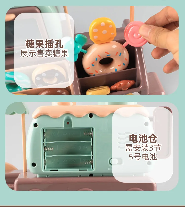 Pretend Play Toddlers Donut Store Set For Kids Role Play Game,Cash