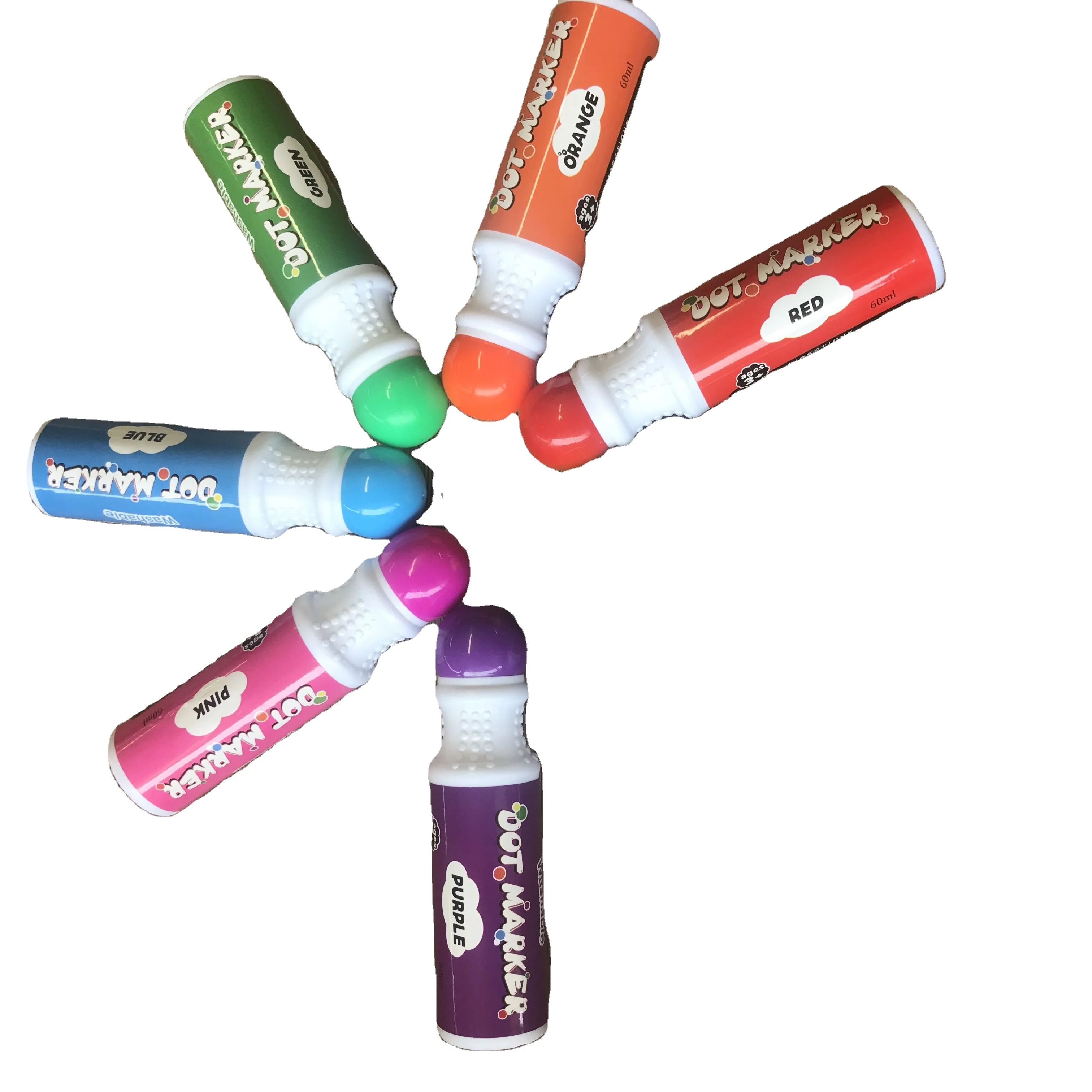 Hot Selling 60ml 8 Colors Bingo Markers Washable Dabber Dot Paint Markers for Kids