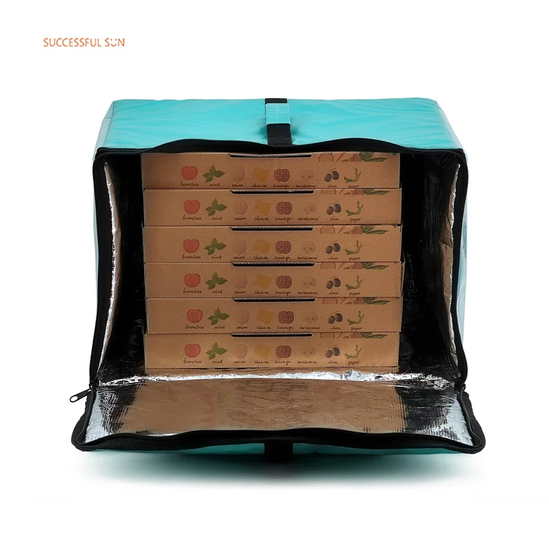 product wholesale big size thermal tarpaulin food delivery bags portable pizza delivery box cake cooler bag-2