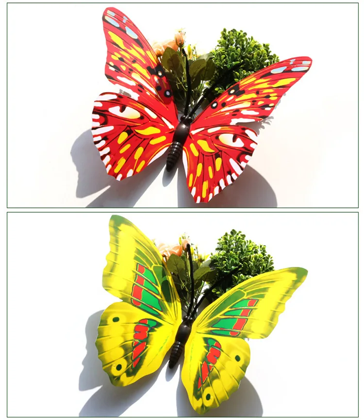 Promotional Outdoor 3D Butterfly Decorations Removable 40 CM Custom Butterfly Garden Decor