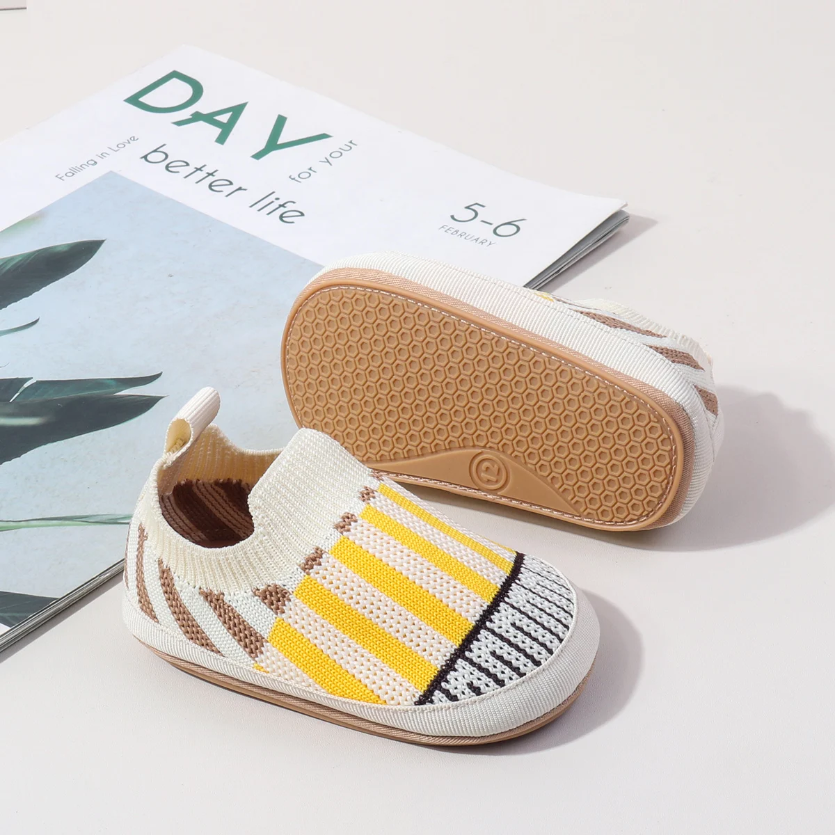 Bright Lightweight Orthopedic Infant Shoes Fancy Striped Pretty Stylish Unique Shoes for Active Boys and Girls in All Seasons details