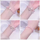 Crystal Bracelet New Pink Crystal Amethyst Sweet Adjustable Bracelet