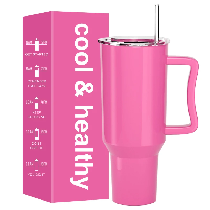 New Style 40oz Insulated Stainless Steel Double Wall Vacuum Coffee Mug With Handle and Lid For Home and Traveling