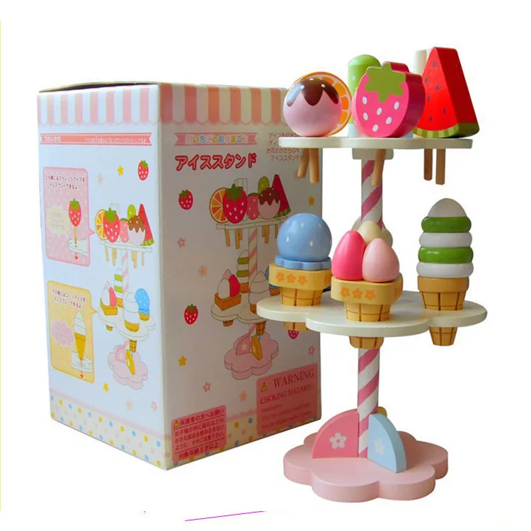 2 Pieces Simulation Magnetic Ice Cream Child Pretend Play Food Cutting Toy 