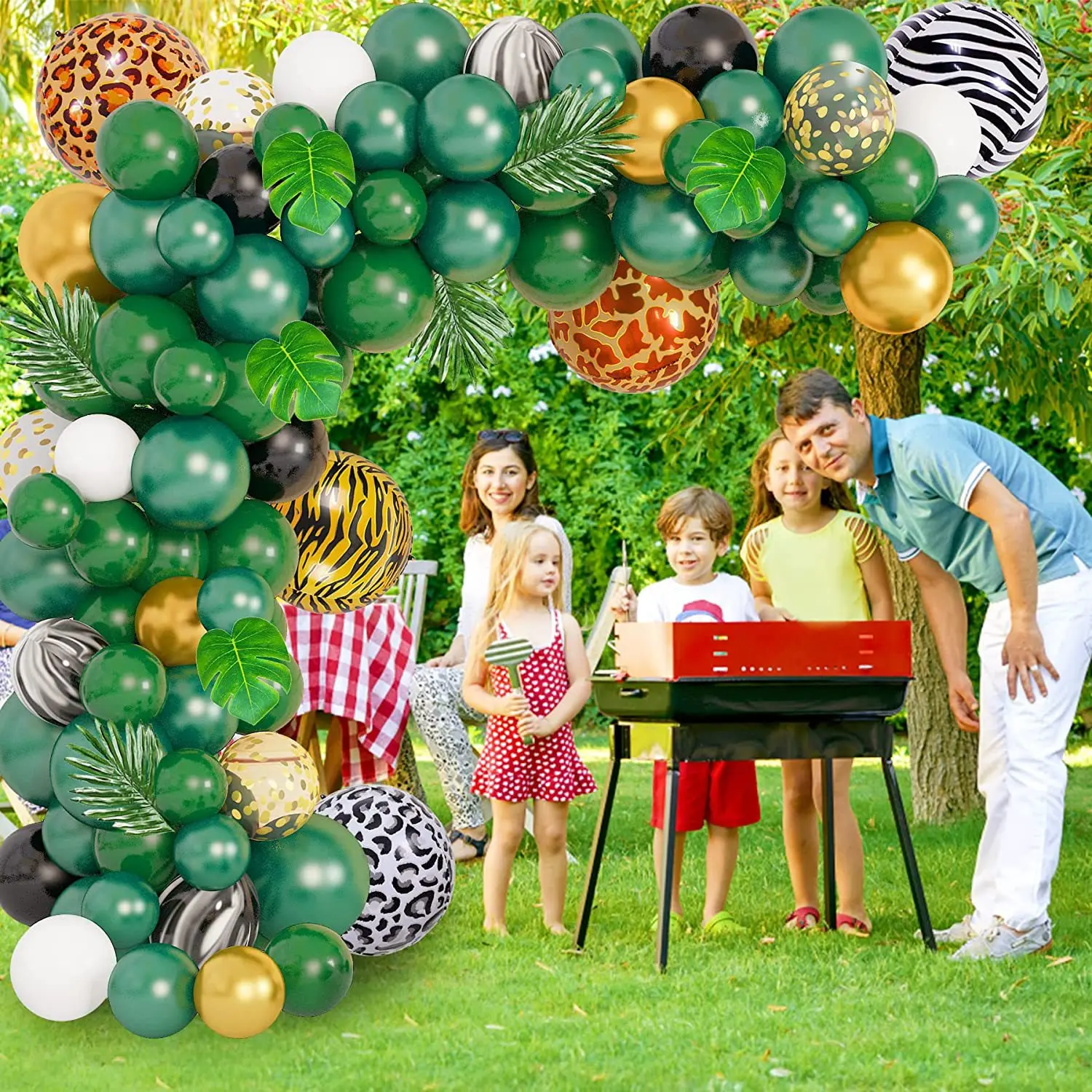 Jungle Zoo Balloon Chain Set 4D Animal Print Aluminum Film Balloon Birthday Wedding Festive Party Background Decoration