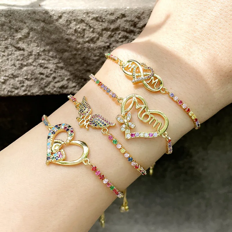 High Quality 18k Gold Plated Heart Mom 