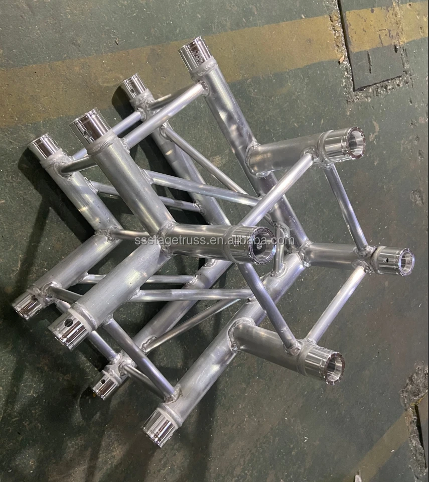 product 290mm aluminum spigot truss 3 way 90 corner truss corner truss lifting tower lighting stage connection accessories-8