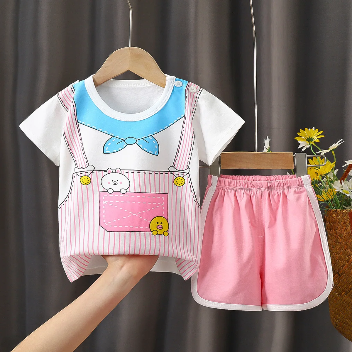 Summer Fashion Cute Kids Clothes 100% Cotton Girl Set Little Boys Baby Clothing Suit Printing Children Outfit